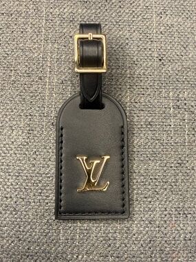 Louis Vuitton LV leather name tag bag charm